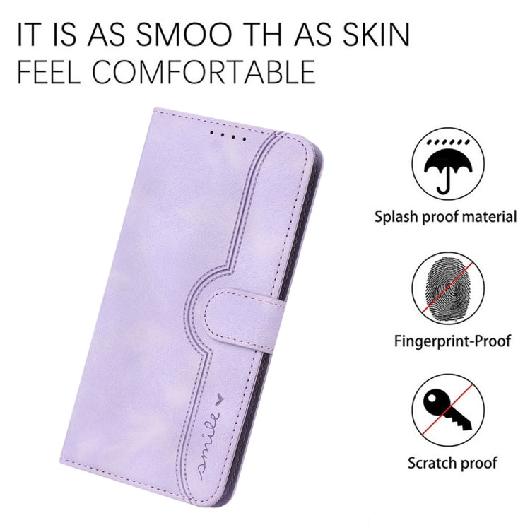 For Samsung Galaxy S25+ 5G Heart Pattern Skin Feel Leather Phone Case(Purple) - Galaxy S25+ 5G Cases by PMC Jewellery | Online Shopping South Africa | PMC Jewellery | Buy Now Pay Later Mobicred