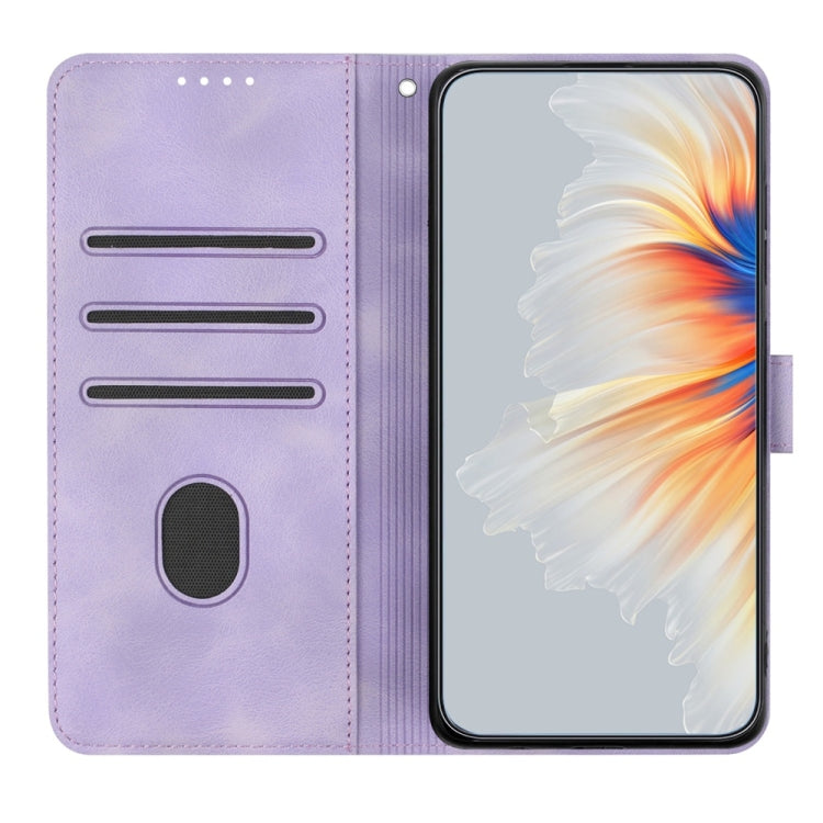 For Samsung Galaxy S25 Ultra 5G Heart Pattern Skin Feel Leather Phone Case(Purple) - Galaxy S25 Ultra 5G Cases by PMC Jewellery | Online Shopping South Africa | PMC Jewellery | Buy Now Pay Later Mobicred