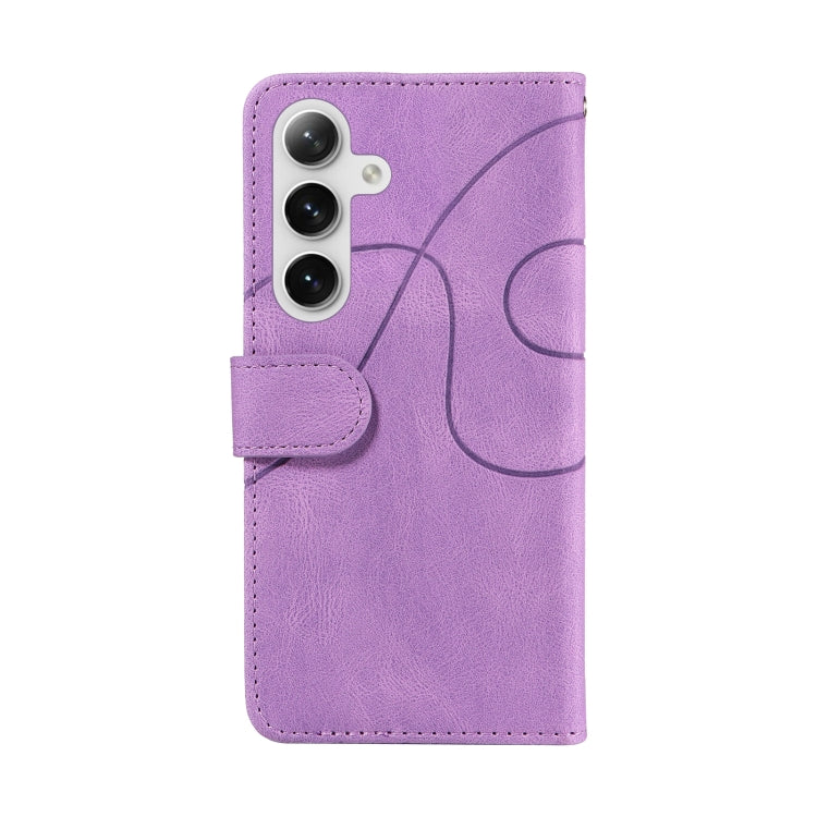 For Samsung Galaxy S25 / S24 5G Dual-color Splicing Flip Leather Phone Case(Purple) - Galaxy S25 5G Cases by PMC Jewellery | Online Shopping South Africa | PMC Jewellery | Buy Now Pay Later Mobicred
