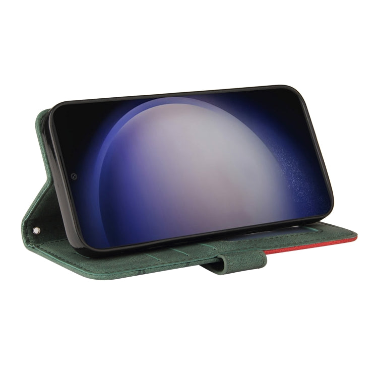 For Samsung Galaxy S25+ / S24+ 5G Dual-color Splicing Flip Leather Phone Case(Green) - Galaxy S25+ 5G Cases by PMC Jewellery | Online Shopping South Africa | PMC Jewellery | Buy Now Pay Later Mobicred
