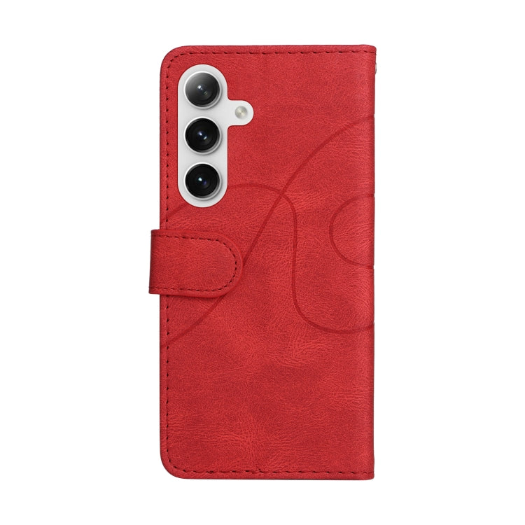For Samsung Galaxy S25+ / S24+ 5G Dual-color Splicing Flip Leather Phone Case(Red) - Galaxy S25+ 5G Cases by PMC Jewellery | Online Shopping South Africa | PMC Jewellery | Buy Now Pay Later Mobicred