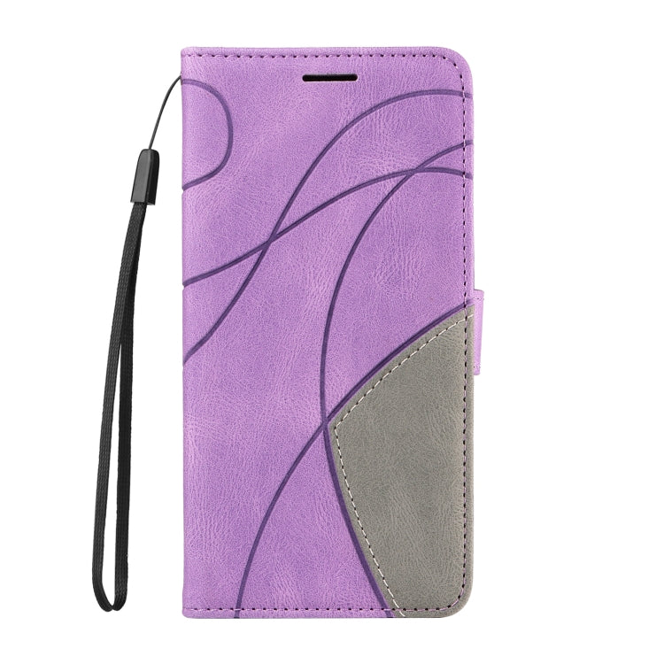 For Samsung Galaxy S25+ / S24+ 5G Dual-color Splicing Flip Leather Phone Case(Purple) - Galaxy S25+ 5G Cases by PMC Jewellery | Online Shopping South Africa | PMC Jewellery | Buy Now Pay Later Mobicred