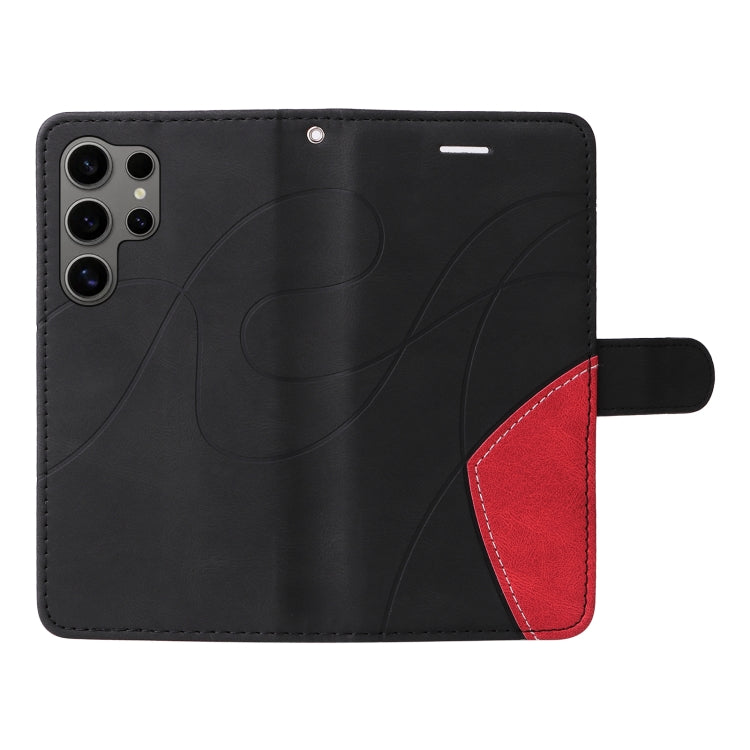 For Samsung Galaxy S25 Ultra 5G Dual-color Splicing Flip Leather Phone Case(Black) - Galaxy S25 Ultra 5G Cases by PMC Jewellery | Online Shopping South Africa | PMC Jewellery | Buy Now Pay Later Mobicred