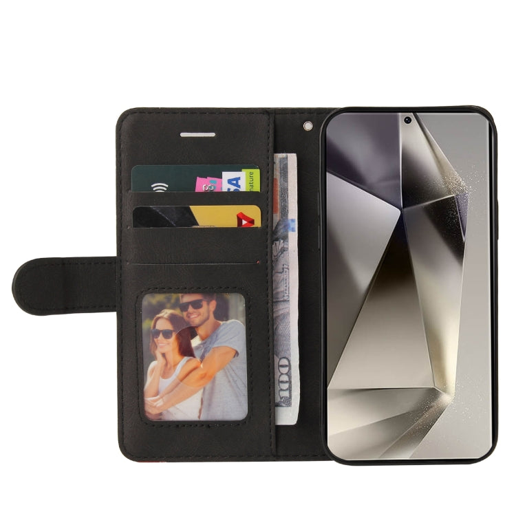 For Samsung Galaxy S25 Ultra 5G Dual-color Splicing Flip Leather Phone Case(Black) - Galaxy S25 Ultra 5G Cases by PMC Jewellery | Online Shopping South Africa | PMC Jewellery | Buy Now Pay Later Mobicred
