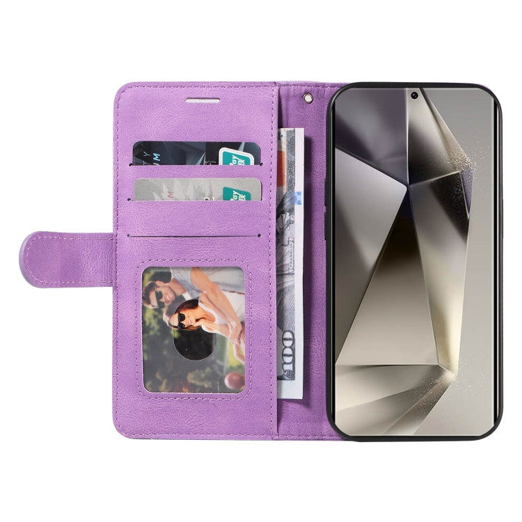For Samsung Galaxy S25 Ultra 5G Dual-color Splicing Flip Leather Phone Case(Purple) - Galaxy S25 Ultra 5G Cases by PMC Jewellery | Online Shopping South Africa | PMC Jewellery | Buy Now Pay Later Mobicred