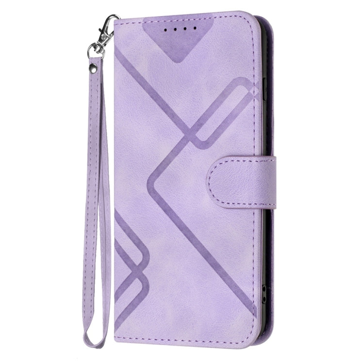 For Samsung Galaxy S25 Ultra 5G Line Pattern Skin Feel Leather Phone Case(Light Purple) - Galaxy S25 Ultra 5G Cases by PMC Jewellery | Online Shopping South Africa | PMC Jewellery | Buy Now Pay Later Mobicred