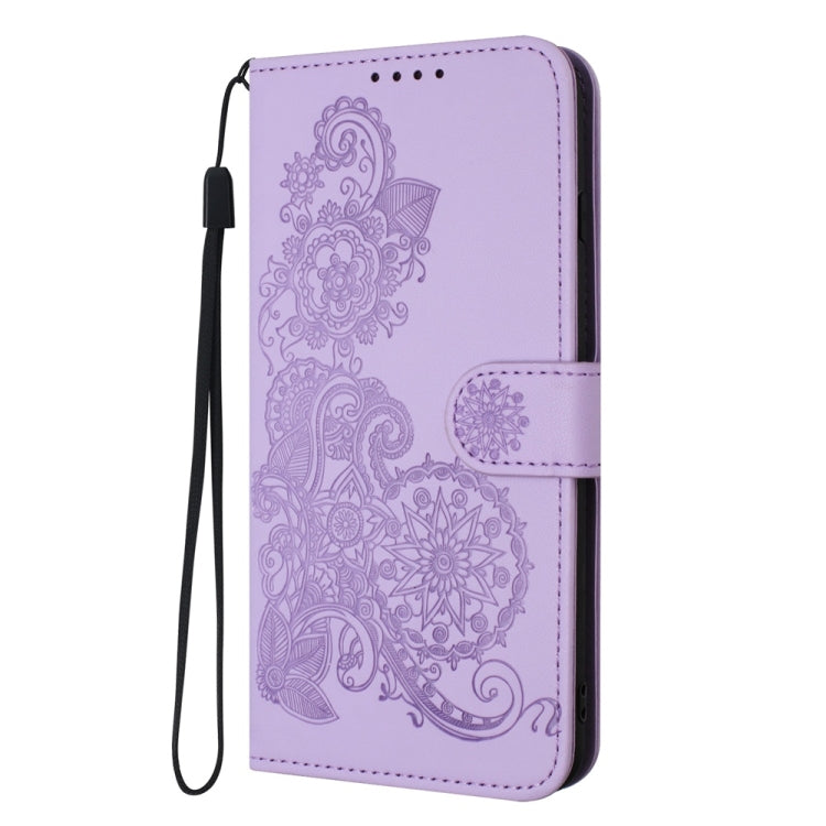 For Samsung Galaxy S25 Ultra 5G Datura Flower Embossed Flip Leather Phone Case(Purple) - Galaxy S25 Ultra 5G Cases by PMC Jewellery | Online Shopping South Africa | PMC Jewellery | Buy Now Pay Later Mobicred