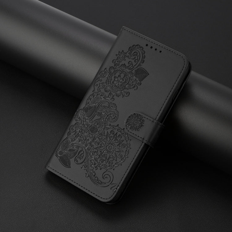 For Samsung Galaxy S25 Ultra 5G Datura Flower Embossed Flip Leather Phone Case(Black) - Galaxy S25 Ultra 5G Cases by PMC Jewellery | Online Shopping South Africa | PMC Jewellery | Buy Now Pay Later Mobicred