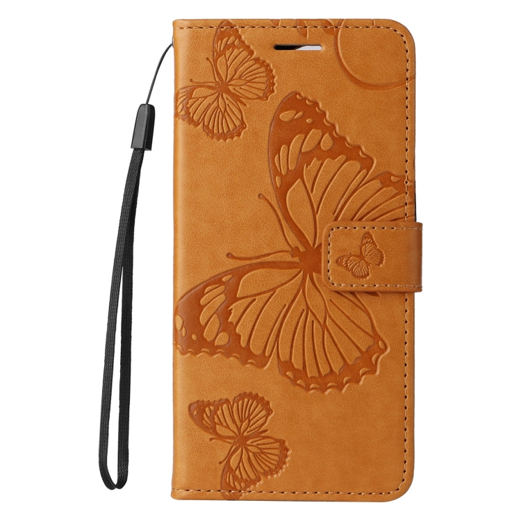 For Samsung Galaxy S25 Ultra 5G 3D Butterfly Embossed Pattern Flip Leather Phone Case(Yellow) - Galaxy S25 Ultra 5G Cases by PMC Jewellery | Online Shopping South Africa | PMC Jewellery | Buy Now Pay Later Mobicred
