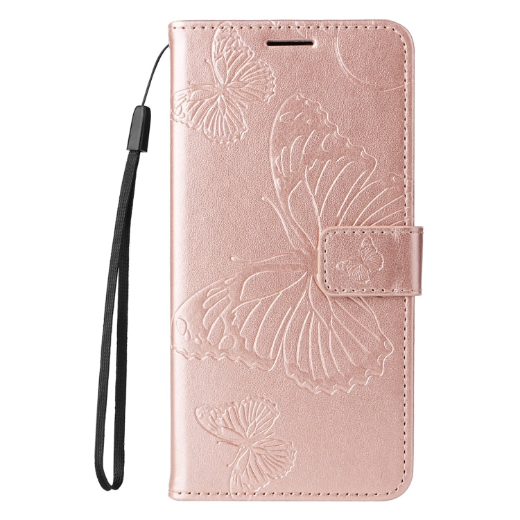 For Samsung Galaxy S25 Ultra 5G 3D Butterfly Embossed Pattern Flip Leather Phone Case(Rose Gold) - Galaxy S25 Ultra 5G Cases by PMC TechLife | Online Shopping South Africa | PMC TechLife | Buy Now Pay Later Mobicred
