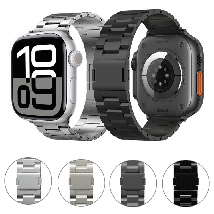 For Apple Watch 46mm / 49mm / 45mm / 44mm Tri-beads Magnetic Titanium Alloy Watch Band(Silver) - free shipping - PMC TechLife - Order now!