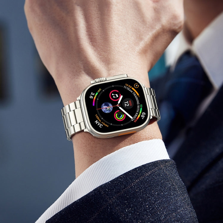 For Apple Watch 42mm / 41mm / 40mm / 38mm Tri-beads Magnetic Titanium Alloy Watch Band(Silver) - free shipping - PMC TechLife - Order now!
