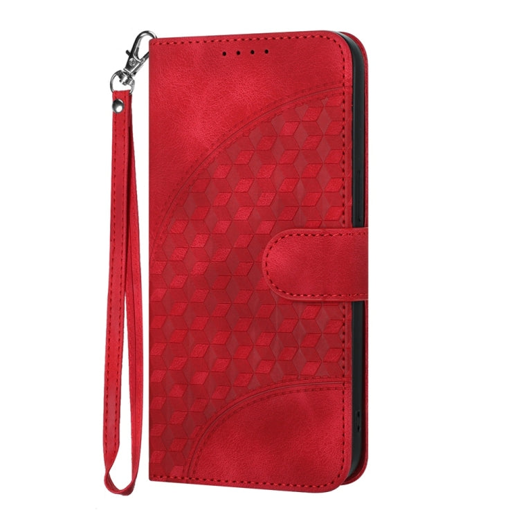 For Samsung Galaxy S25 5G YX0060 Elephant Head Embossed Phone Leather Case with Lanyard(Red) - Galaxy S25 5G Cases by PMC Jewellery | Online Shopping South Africa | PMC Jewellery | Buy Now Pay Later Mobicred
