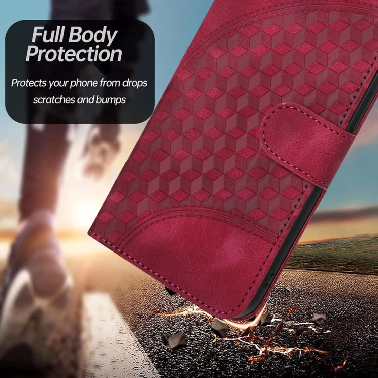 For Samsung Galaxy S25+ 5G YX0060 Elephant Head Embossed Phone Leather Case with Lanyard(Rose Red) - Galaxy S25+ 5G Cases by PMC Jewellery | Online Shopping South Africa | PMC Jewellery | Buy Now Pay Later Mobicred