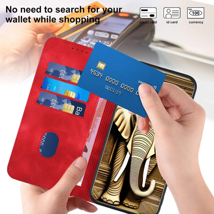 For Samsung Galaxy S25 Ultra 5G YX0060 Elephant Head Embossed Phone Leather Case with Lanyard(Red) - Galaxy S25 Ultra 5G Cases by PMC Jewellery | Online Shopping South Africa | PMC Jewellery | Buy Now Pay Later Mobicred