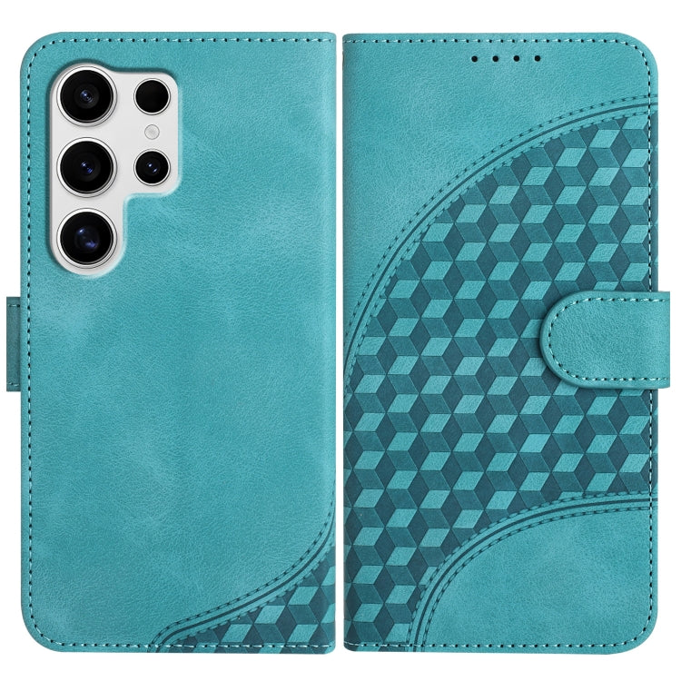 For Samsung Galaxy S25 Ultra 5G YX0060 Elephant Head Embossed Phone Leather Case with Lanyard(Light Blue) - Galaxy S25 Ultra 5G Cases by PMC TechLife | Online Shopping South Africa | PMC TechLife | Buy Now Pay Later Mobicred