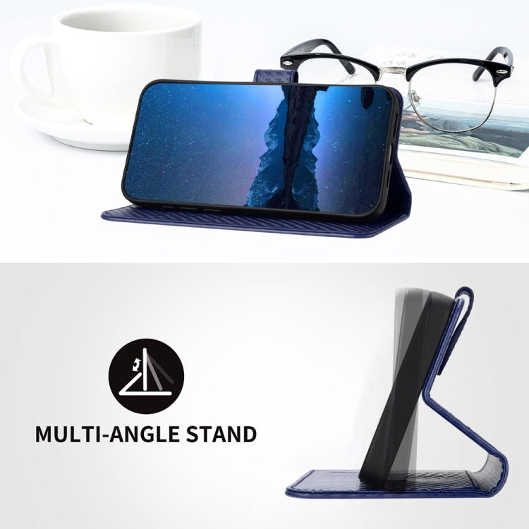 For Samsung Galaxy S25+ 5G YX0070 Carbon Fiber Buckle Leather Phone Case with Lanyard(Royal Blue) - free shipping - PMC Jewellery - Order now!