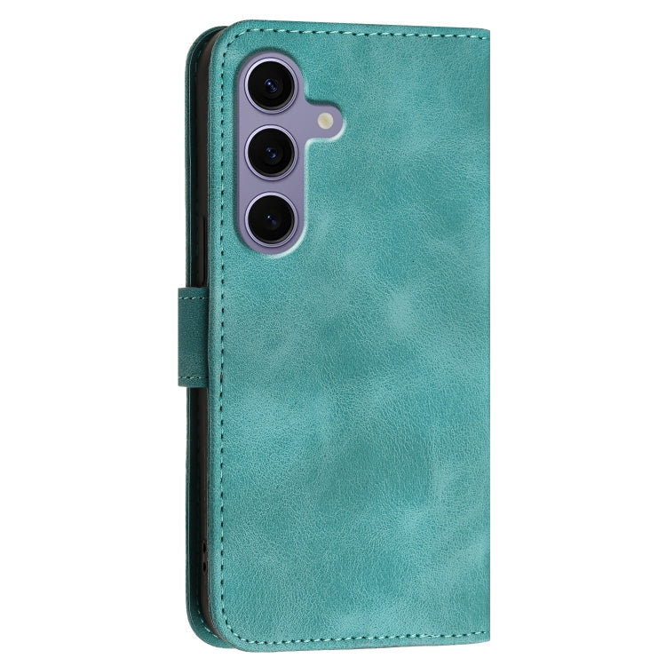 For Samsung Galaxy S25 5G Grid Butterfly Embossed Pattern Leather Phone Case with Lanyard(Light Blue) - free shipping - PMC TechLife - Order now!