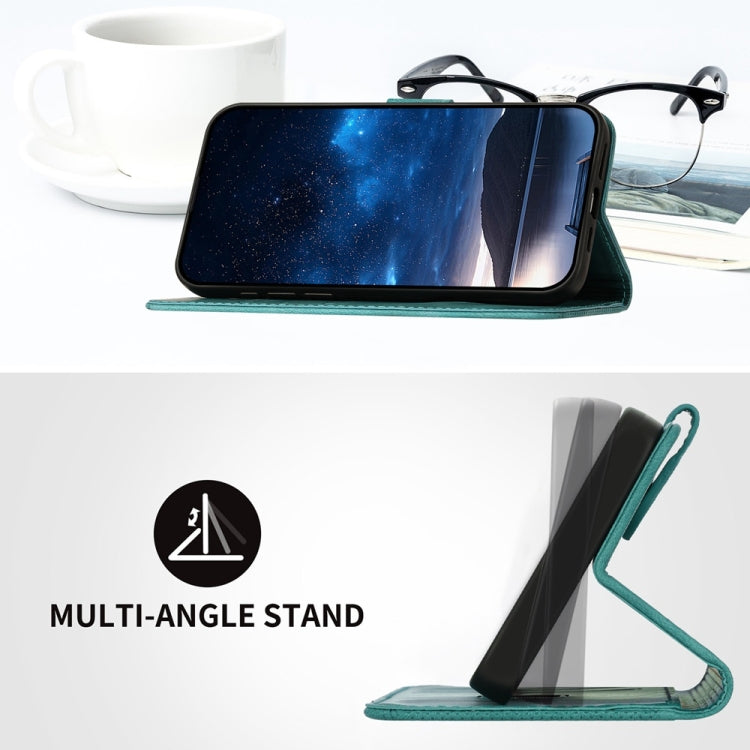 For Samsung Galaxy S25 5G Grid Butterfly Embossed Pattern Leather Phone Case with Lanyard(Light Blue) - free shipping - PMC TechLife - Order now!