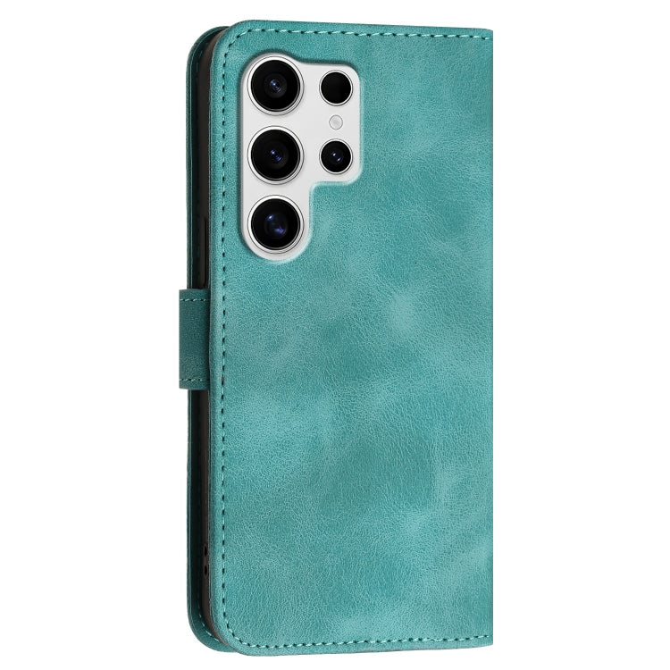 For Samsung Galaxy S25 Ultra 5G YX0080 Grid Butterfly Embossed Pattern Flip Leather Phone Case with Lanyard(Light Blue) - Galaxy S25 Ultra 5G Cases by PMC TechLife | Online Shopping South Africa | PMC TechLife | Buy Now Pay Later Mobicred