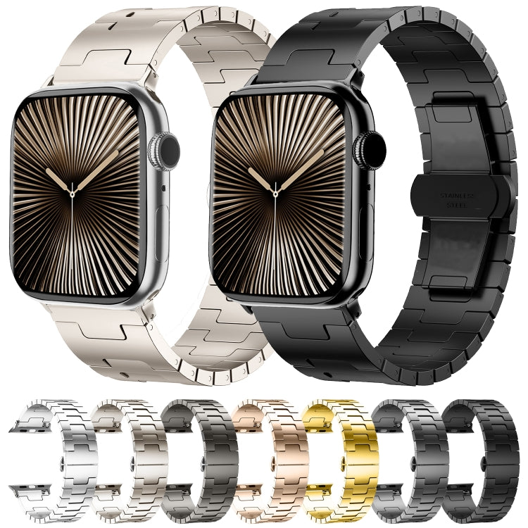 For Apple Watch 42mm / 41mm / 40mm / 38mm Side Release Stainless Steel Watch Band(Gold) - free shipping - PMC TechLife - Order now!