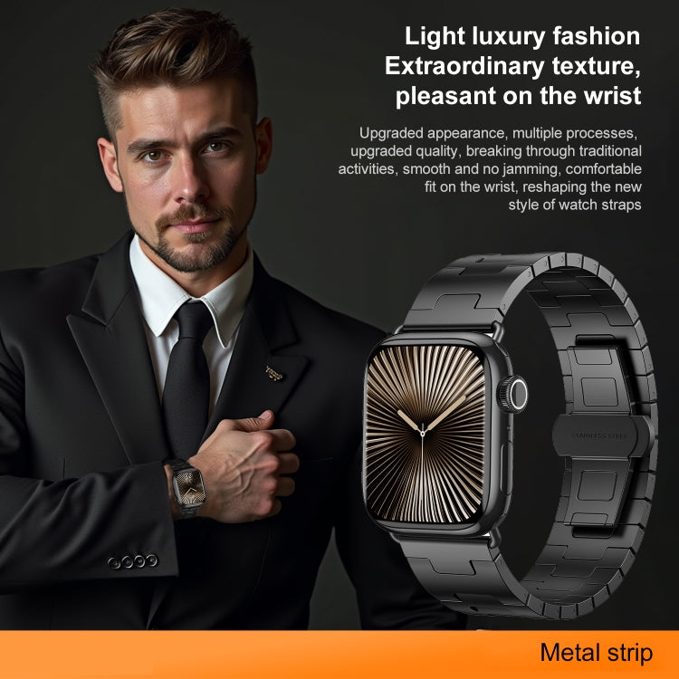 For Apple Watch 42mm / 41mm / 40mm / 38mm Side Release Stainless Steel Watch Band(Gold) - free shipping - PMC TechLife - Order now!