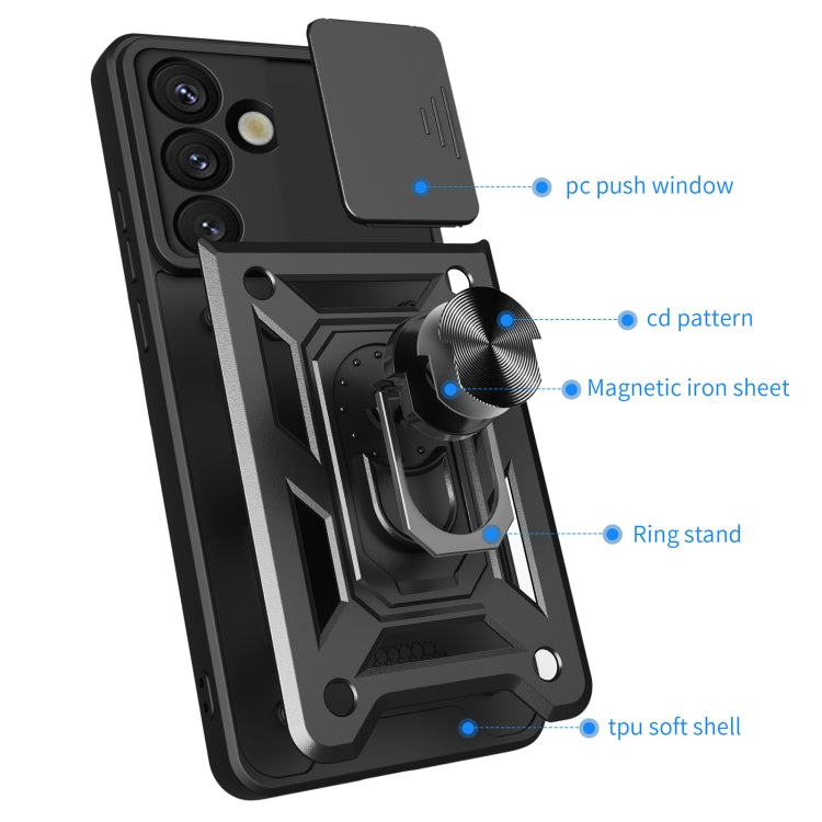 For Samsung Galaxy S25 5G Sliding Camera Cover Design TPU+PC Phone Case(Red) - Galaxy S25 5G Cases by PMC Jewellery | Online Shopping South Africa | PMC Jewellery | Buy Now Pay Later Mobicred