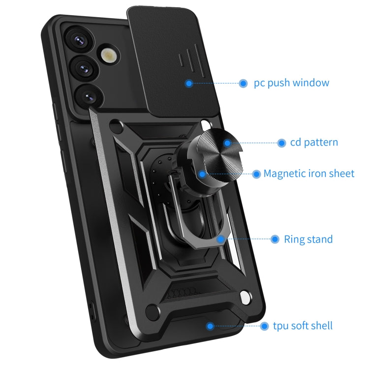 For Samsung Galaxy S25+ 5G Sliding Camera Cover Design TPU+PC Phone Case(Rose Gold) - free shipping - PMC Jewellery - Order now!