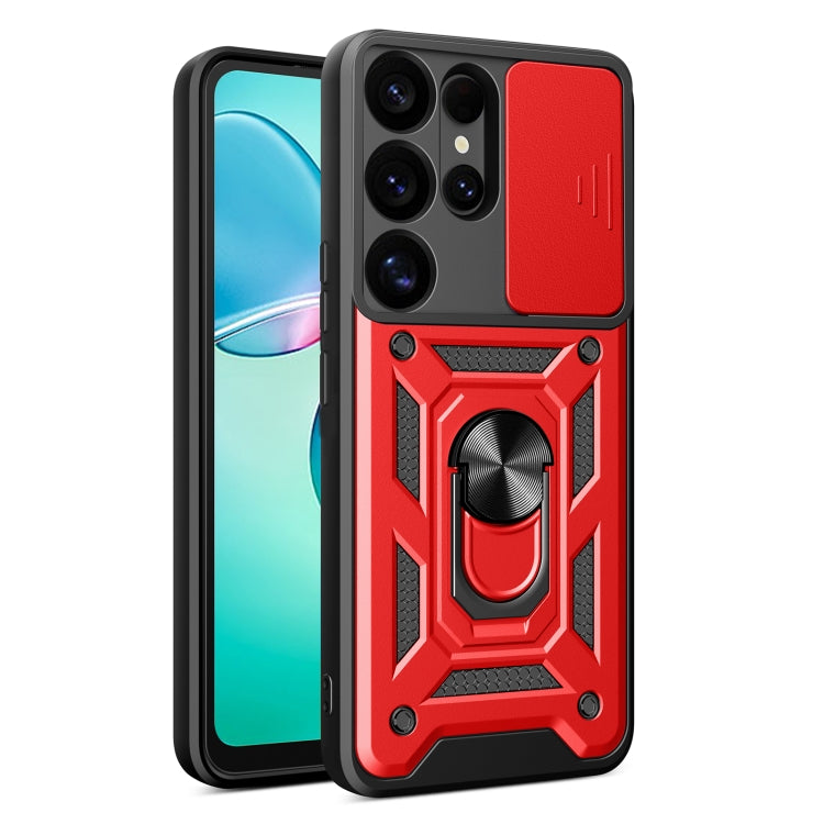 For Samsung Galaxy S25 Ultra 5G Sliding Camera Cover Design TPU+PC Phone Case(Red) - free shipping - PMC Jewellery - Order now!