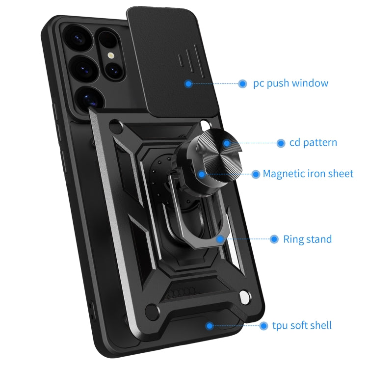 For Samsung Galaxy S25 Ultra 5G Sliding Camera Cover Design TPU+PC Phone Case(Silver) - free shipping - PMC Jewellery - Order now!