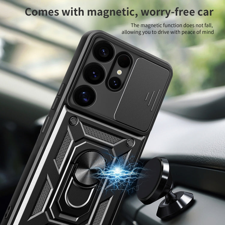 For Samsung Galaxy S25 Ultra 5G Sliding Camera Cover Design TPU+PC Phone Case(Silver) - free shipping - PMC Jewellery - Order now!