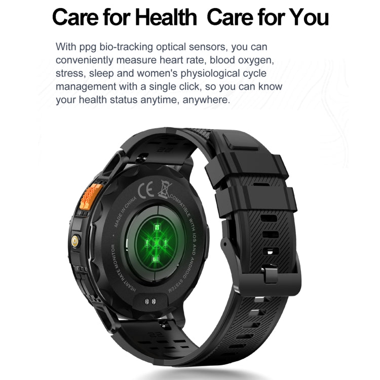 K65 1.43 inch Bluetooth Call Smart Watch, Support Heart Rate / Blood Oxygen(Orange) - Smart Watches by PMC TechLife | Online Shopping South Africa | PMC TechLife | Buy Now Pay Later Mobicred