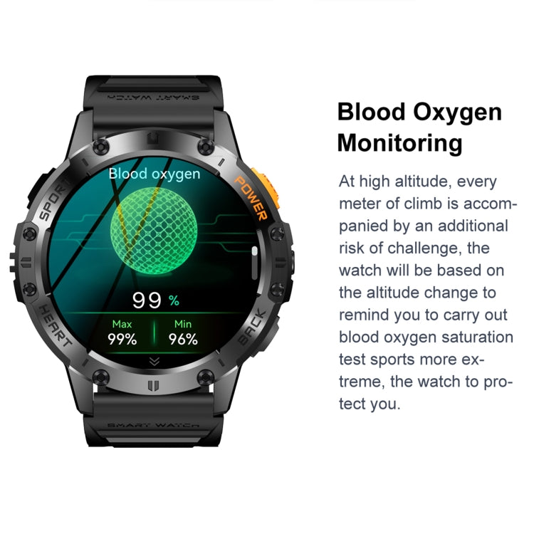 K65 1.43 inch Bluetooth Call Smart Watch, Support Heart Rate / Blood Oxygen(Orange) - Smart Watches by PMC TechLife | Online Shopping South Africa | PMC TechLife | Buy Now Pay Later Mobicred