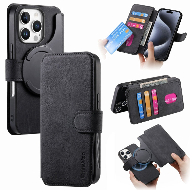 For iPhone 16 Pro CaseNeo MagSafe RFID Anti-theft Retro Leather Phone Case(Black) - free shipping - PMC Jewellery - Order now!