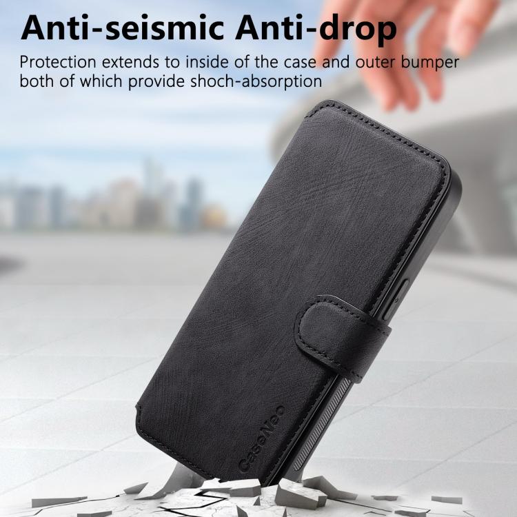 For iPhone 16e CaseNeo MagSafe RFID Anti-theft Retro Leather Phone Case(Black) - iPhone 16e Cases by CaseNeo | Online Shopping South Africa | PMC TechLife | Buy Now Pay Later Mobicred