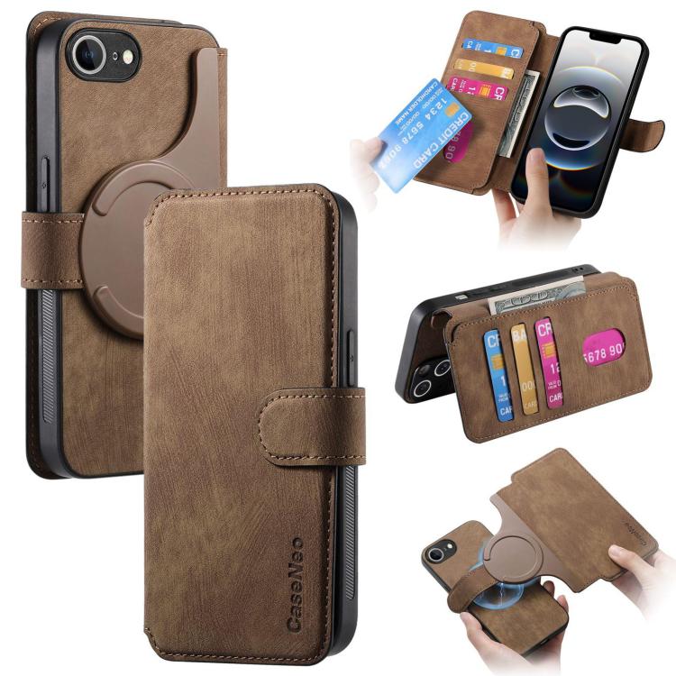 For iPhone 16e CaseNeo MagSafe RFID Anti-theft Retro Leather Phone Case(Brown) - iPhone 16e Cases by CaseNeo | Online Shopping South Africa | PMC TechLife | Buy Now Pay Later Mobicred