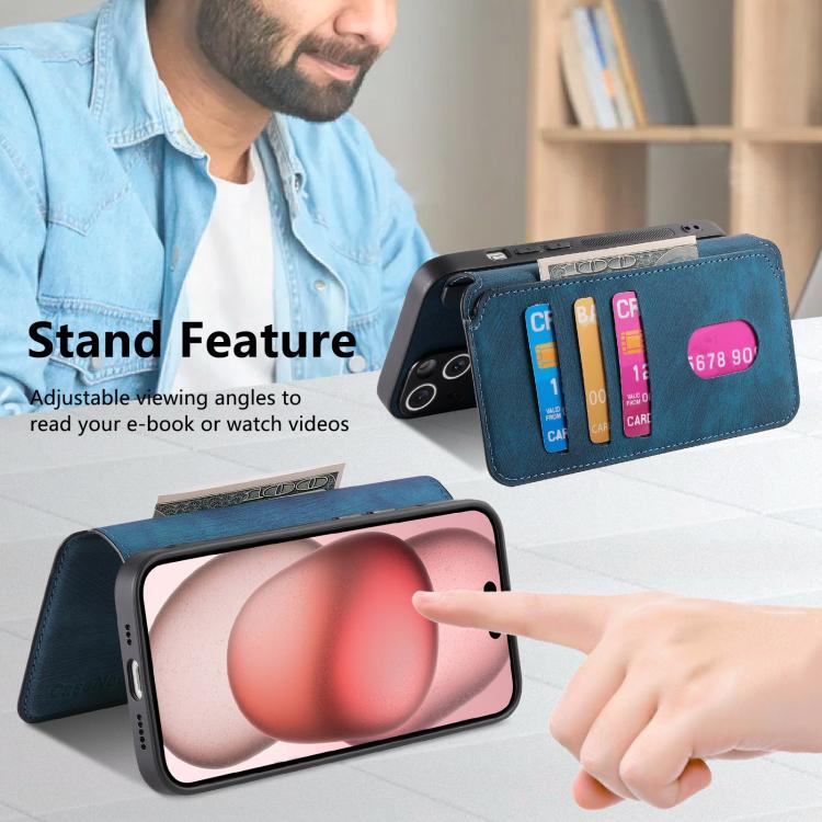 For iPhone 16e CaseNeo MagSafe RFID Anti-theft Retro Leather Phone Case(Blue) - iPhone 16e Cases by CaseNeo | Online Shopping South Africa | PMC TechLife | Buy Now Pay Later Mobicred