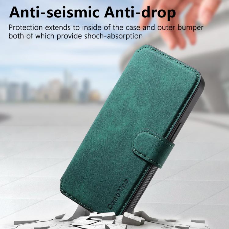 For iPhone 16e CaseNeo MagSafe RFID Anti-theft Retro Leather Phone Case(Green) - iPhone 16e Cases by CaseNeo | Online Shopping South Africa | PMC TechLife | Buy Now Pay Later Mobicred
