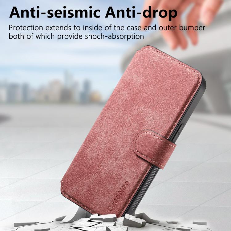 For iPhone 16e CaseNeo MagSafe RFID Anti-theft Retro Leather Phone Case(Pink) - free shipping - PMC TechLife - Order now!