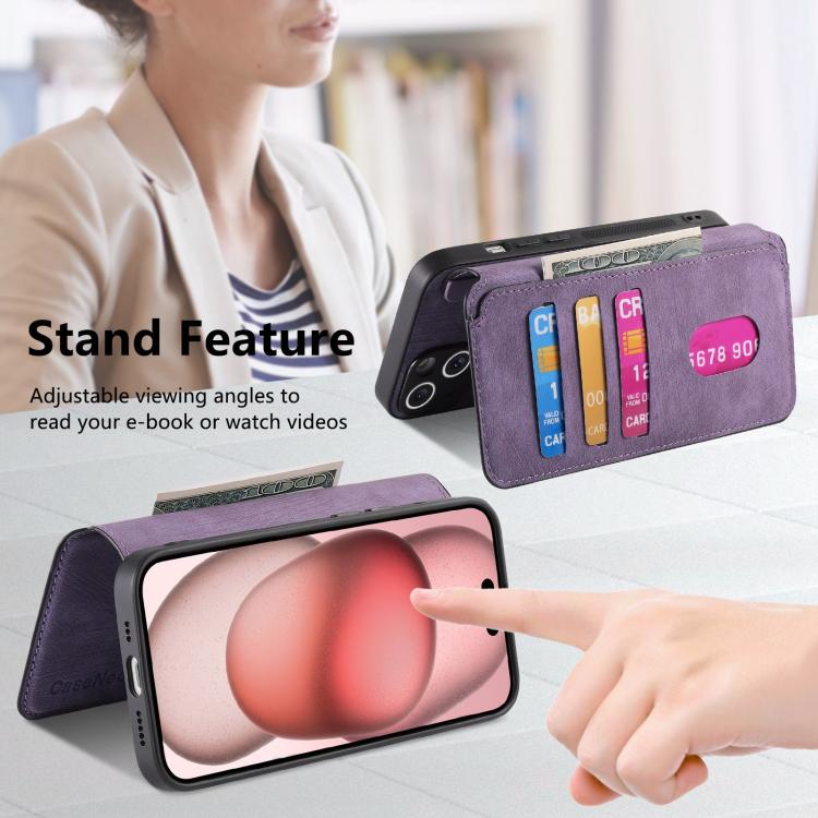 For iPhone 16e CaseNeo MagSafe RFID Anti-theft Retro Leather Phone Case(Purple) - iPhone 16e Cases by CaseNeo | Online Shopping South Africa | PMC TechLife | Buy Now Pay Later Mobicred