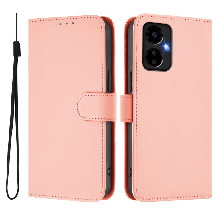 For Boost MobIle Celero 5G 2024 / 3 5G Skin Feel Solid Color Leather Phone Case with Lanyard(Pink) - free shipping - PMC Jewellery - Order now!