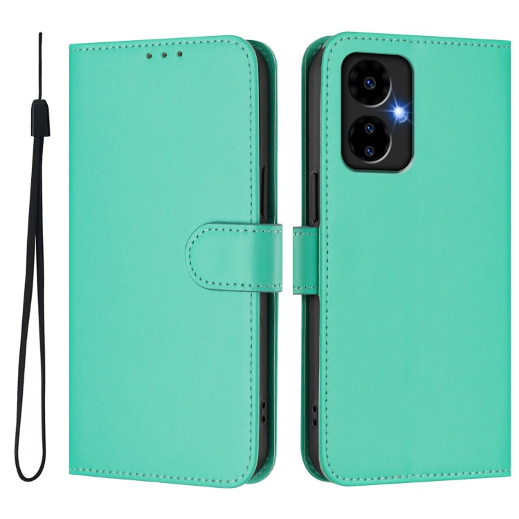 For Boost MobIle Celero 5G 2024 / 3 5G Skin Feel Solid Color Leather Phone Case with Lanyard(Green) - More Brand by PMC Jewellery | Online Shopping South Africa | PMC Jewellery | Buy Now Pay Later Mobicred