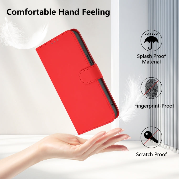 For Ulefone Note 14 Skin Feel Solid Color Leather Phone Case with Lanyard(Red) - Ulefone Cases by PMC Jewellery | Online Shopping South Africa | PMC Jewellery | Buy Now Pay Later Mobicred
