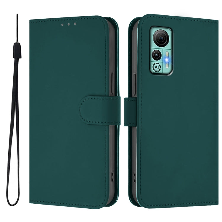 For Ulefone Note 14 Skin Feel Solid Color Leather Phone Case with Lanyard(Dark Green) - free shipping - PMC Jewellery - Order now!