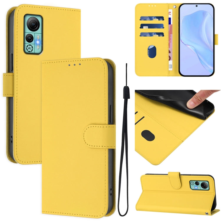 For Ulefone Note 14 Skin Feel Solid Color Leather Phone Case with Lanyard(Lemon Yellow) - Ulefone Cases by PMC Jewellery | Online Shopping South Africa | PMC Jewellery | Buy Now Pay Later Mobicred