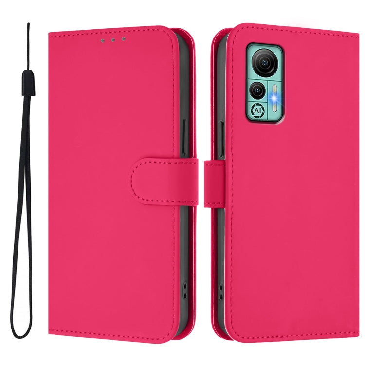 For Ulefone Note 14 Skin Feel Solid Color Leather Phone Case with Lanyard(Rose Red) - free shipping - PMC Jewellery - Order now!