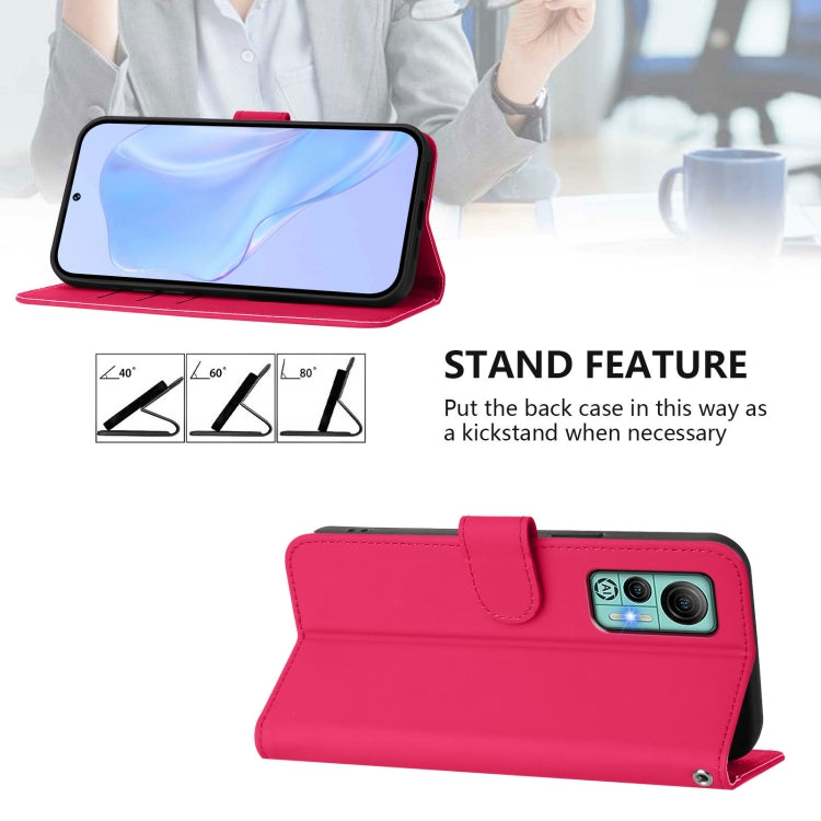 For Ulefone Note 14 Skin Feel Solid Color Leather Phone Case with Lanyard(Rose Red) - free shipping - PMC Jewellery - Order now!