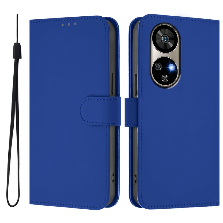 For Ulefone Note 17 Pro Skin Feel Solid Color Leather Phone Case with Lanyard(Dark Blue) - Ulefone Cases by PMC Jewellery | Online Shopping South Africa | PMC Jewellery | Buy Now Pay Later Mobicred