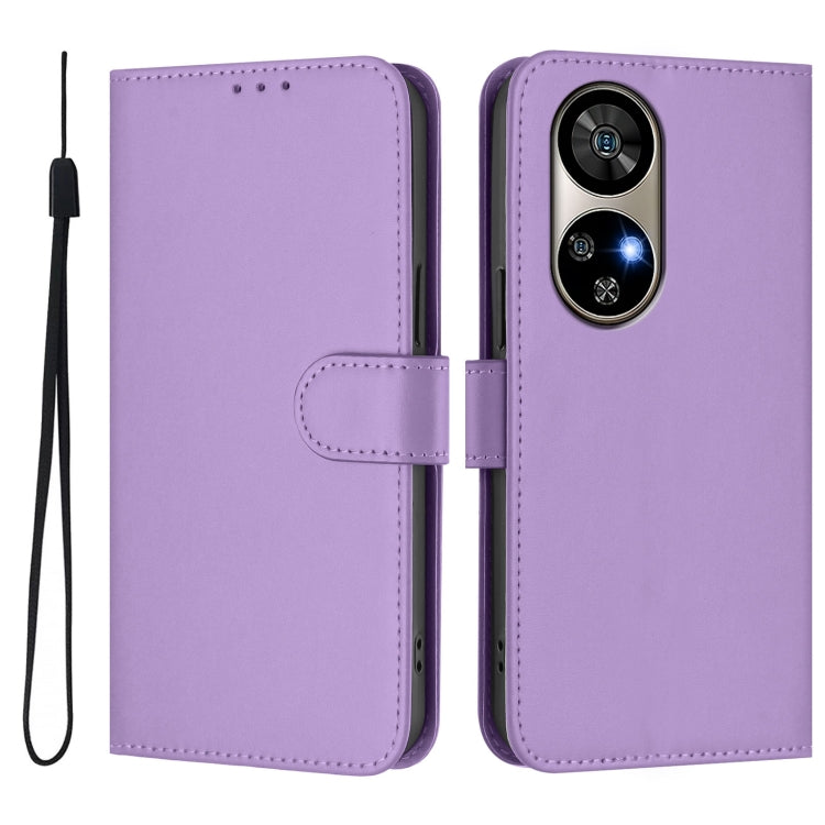 For Ulefone Note 17 Pro Skin Feel Solid Color Leather Phone Case with Lanyard(Lavender Purple) - free shipping - PMC Jewellery - Order now!