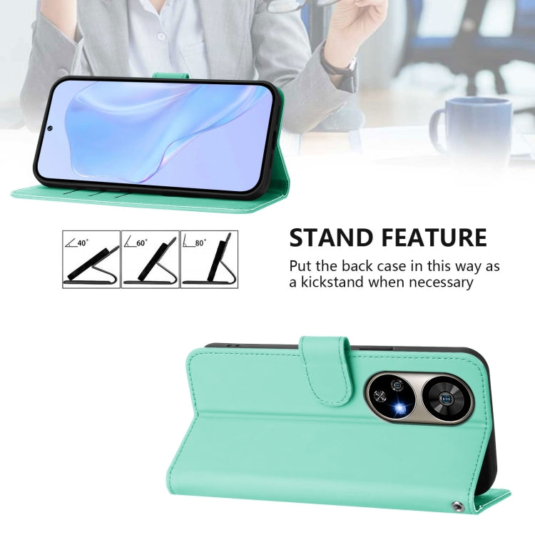 For Ulefone Note 17 Pro Skin Feel Solid Color Leather Phone Case with Lanyard(Mint Green) - free shipping - PMC Jewellery - Order now!